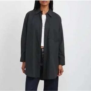 Rails Joey Black Long Sleeve Button‎ Down Oversized Shirt